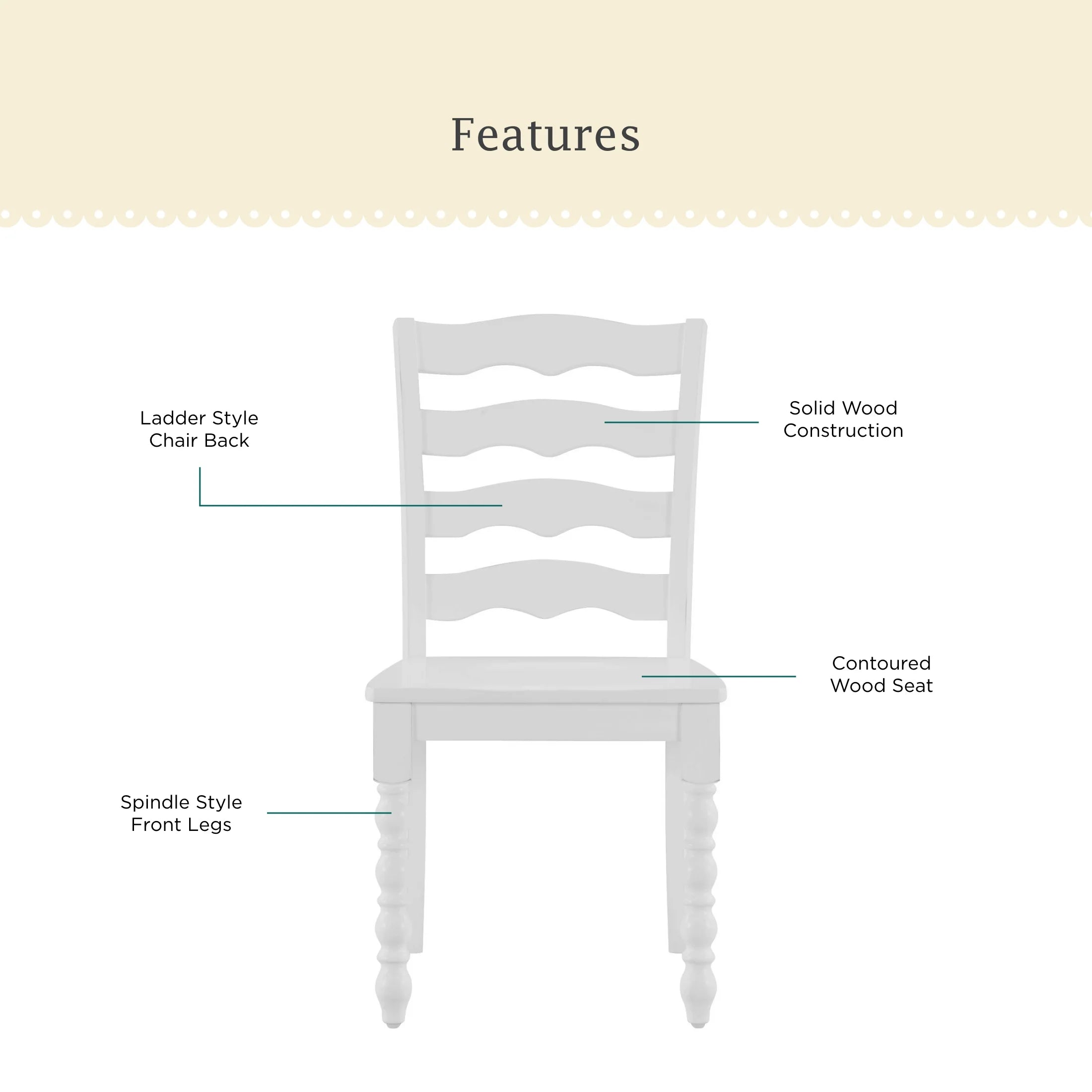 Pioneer Woman Harper White Solid Wood Dining Chairs - Set of 2