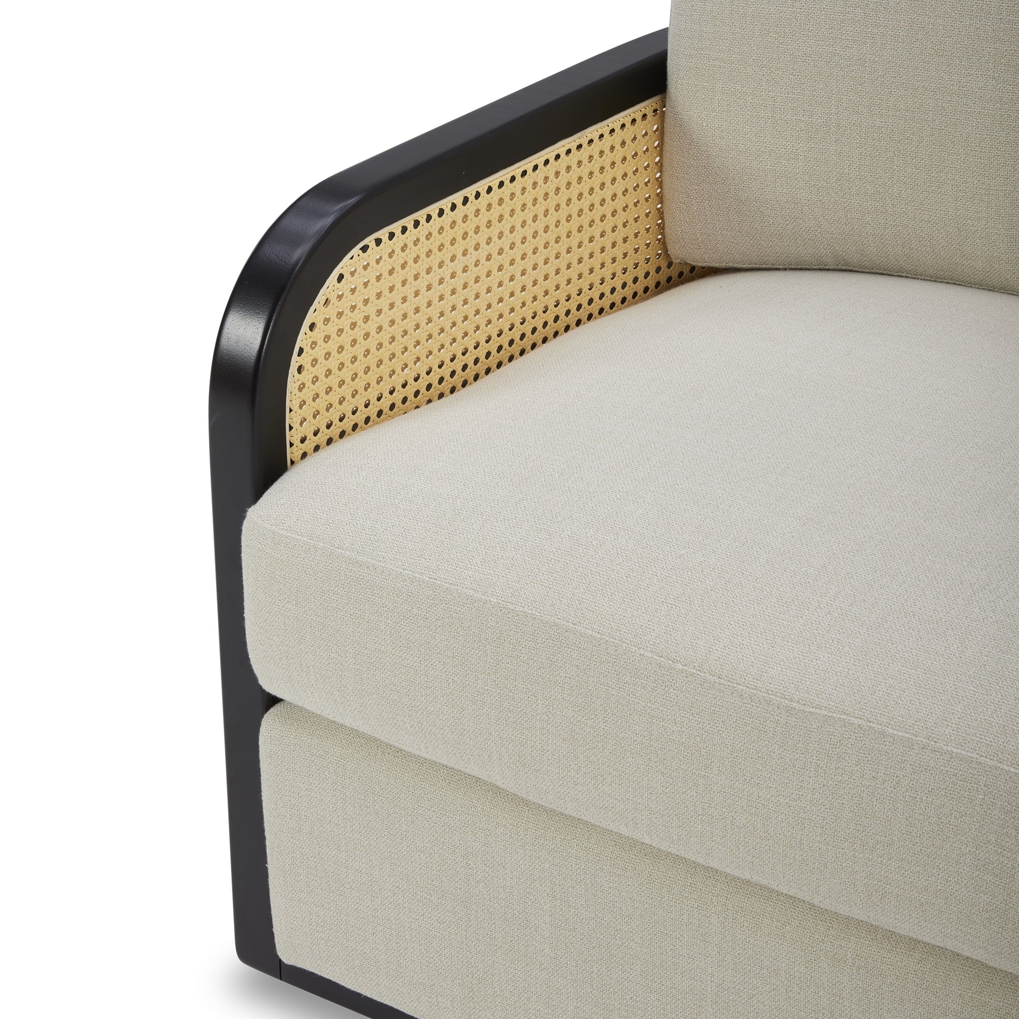 Elegant Charcoal Swivel Accent Chair - Springwood Cane Design