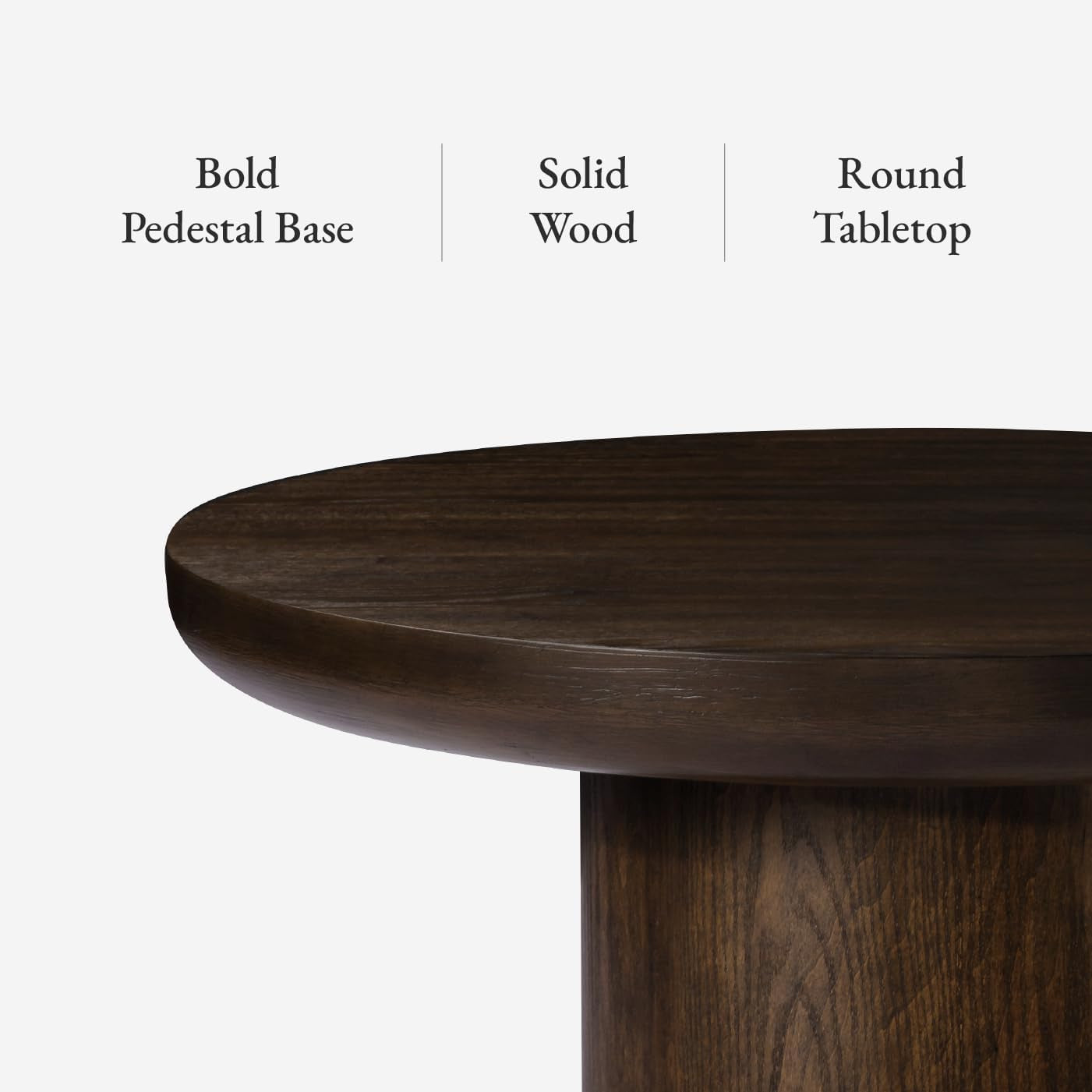 Chic Aged Brown Wooden Circular Coffee Table - 36" Round Modern Farmhouse Accent for Your Living Room