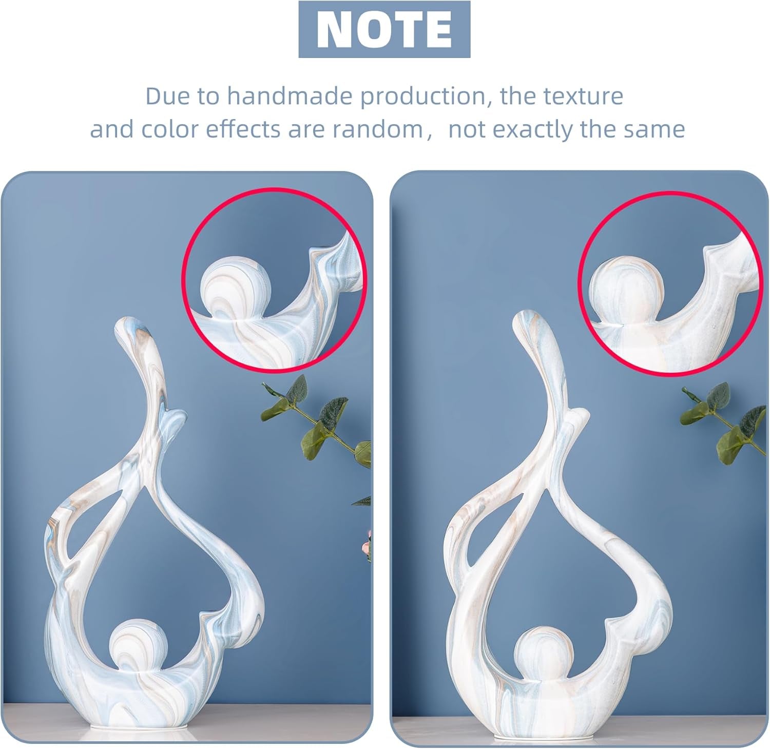 Elegant Blue Ceramic Table Decor - Abstract Sculptures for Living Room, Dining Room, and Office Centerpieces