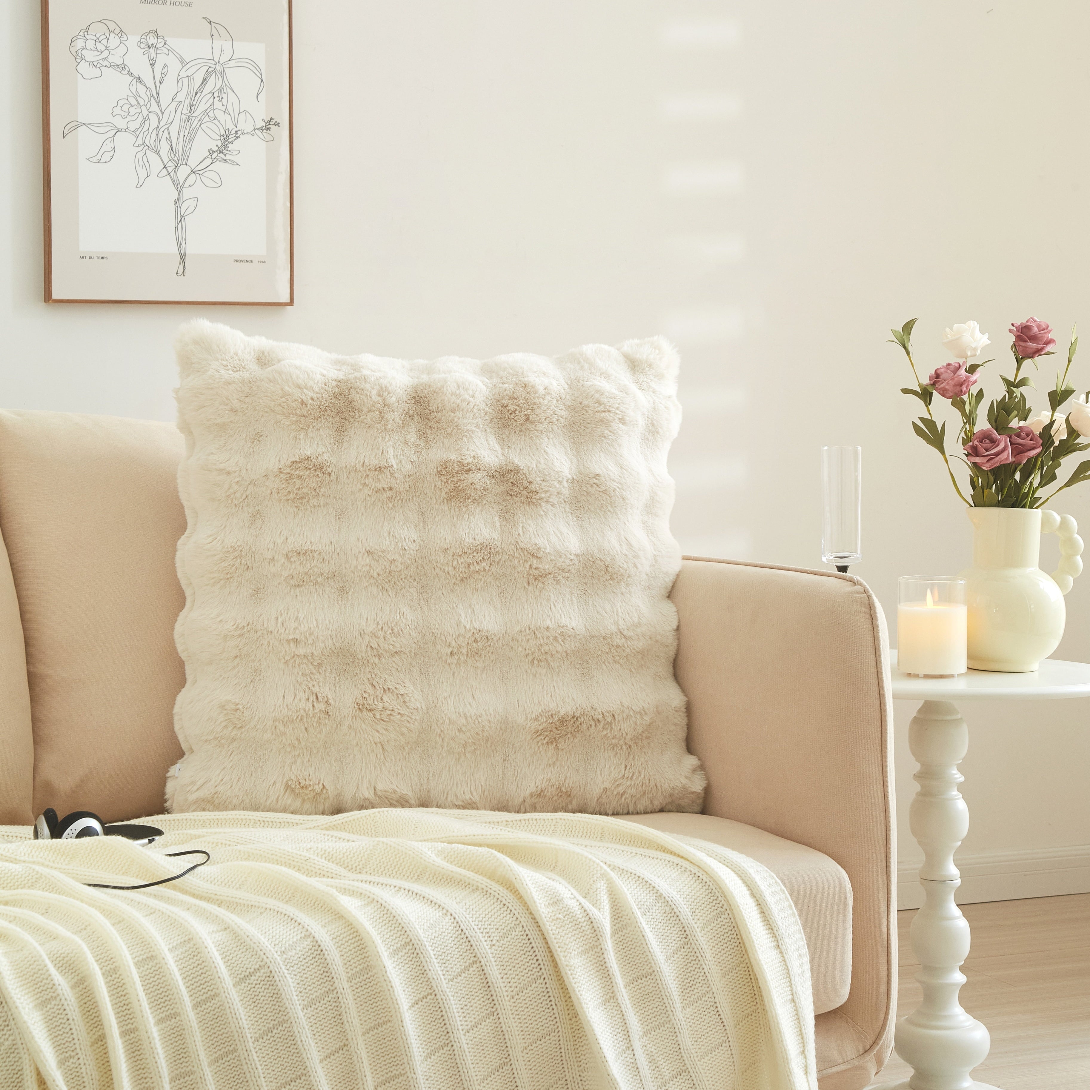 Elevate Your Space with the Stylish 22" x 22" Bubble Fur Decorative Throw Pillow by Better Homes & Gardens