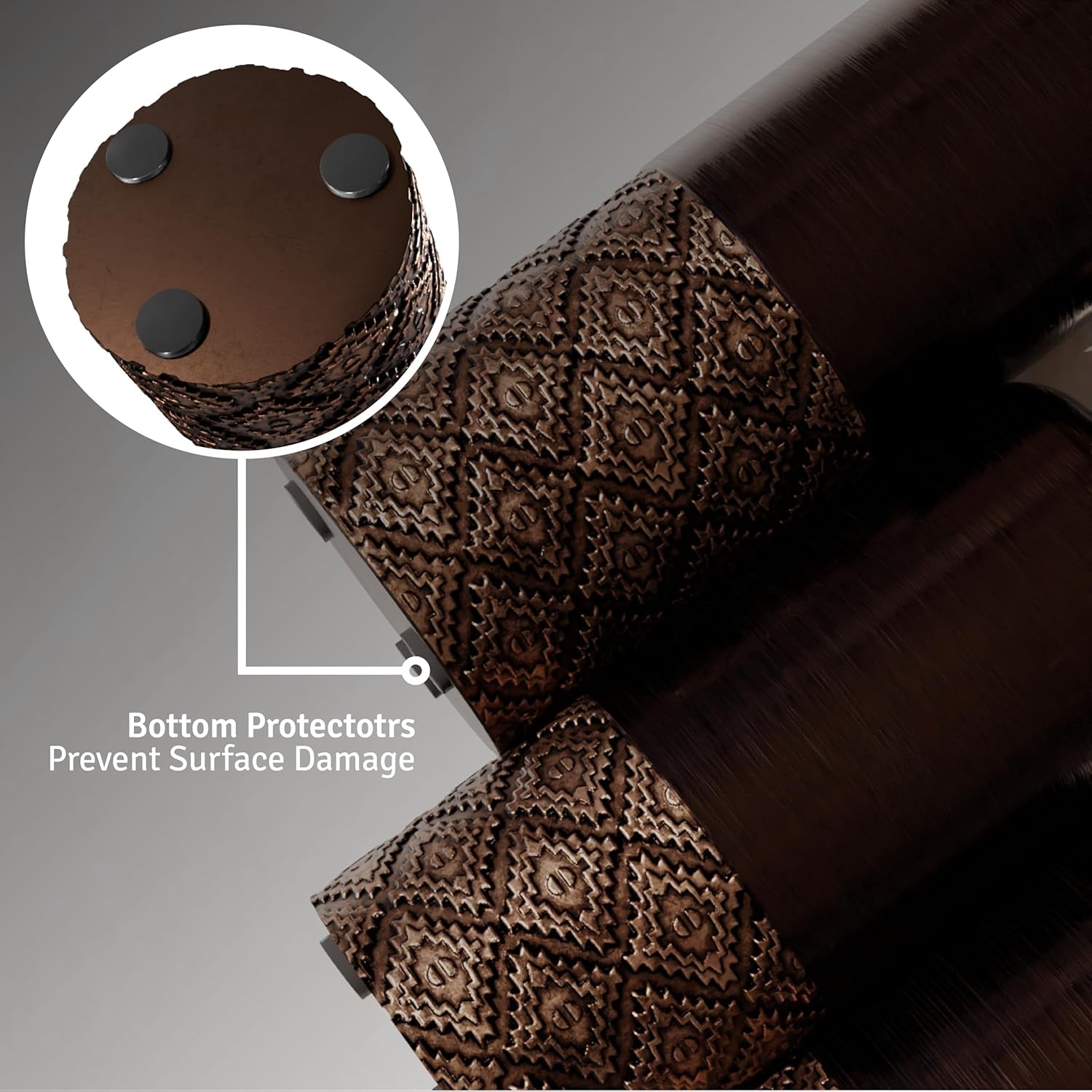 Dublin Brown Vase Set - Three Elegant Table Centerpieces for Home and Office Décor