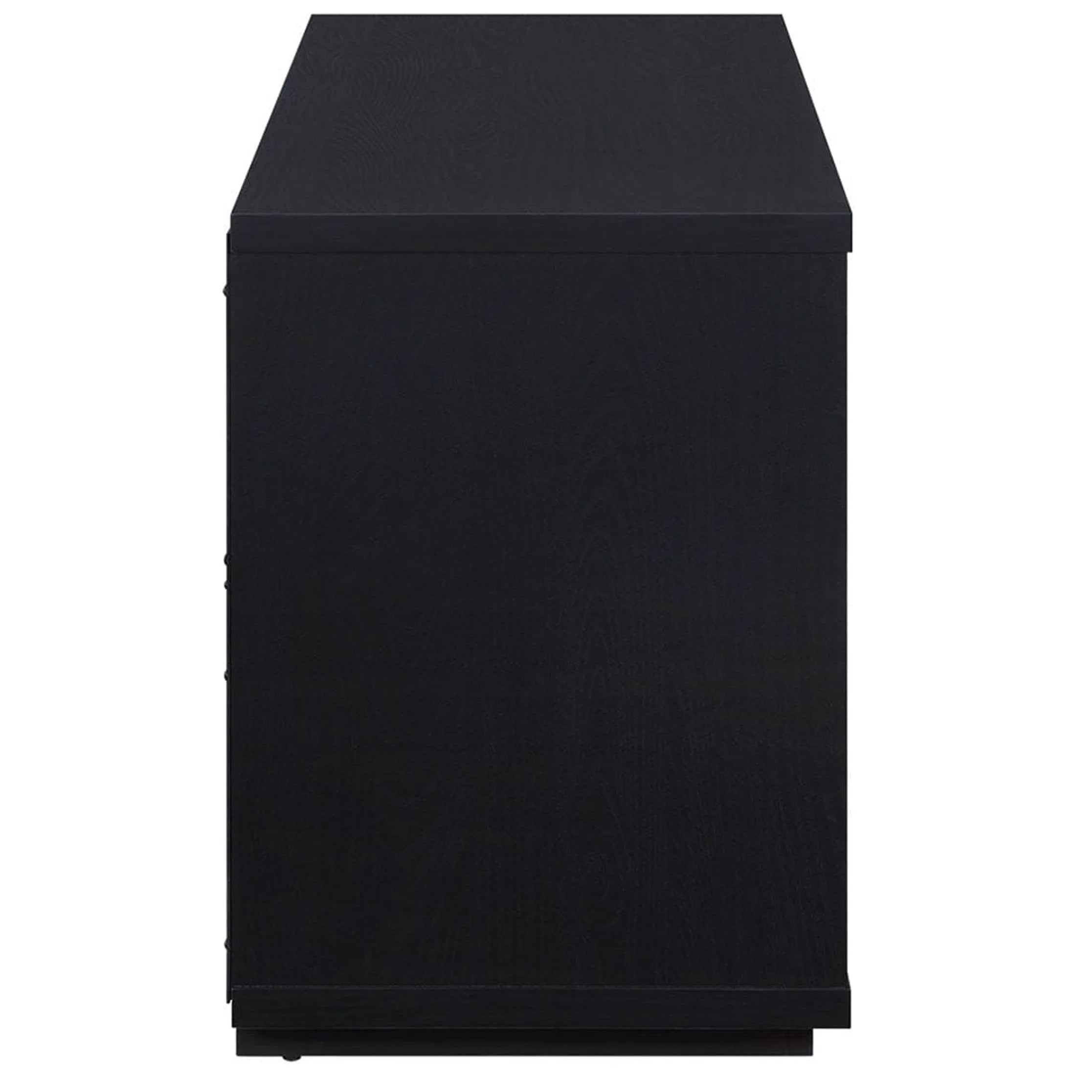 Stylish Fluted TV Stand for TVs up to 70” by Drew Barrymore in Elegant Rich Black Finish