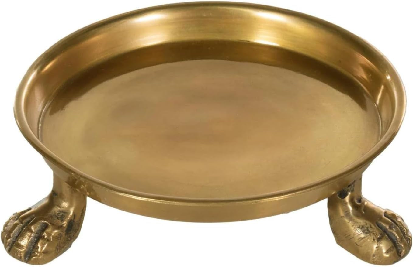 Elegant Gold Clawfoot Round Dish - Perfect for Home Decor, Candles, Jewelry, Perfume, Cosmetics, and Coffee Table Styling