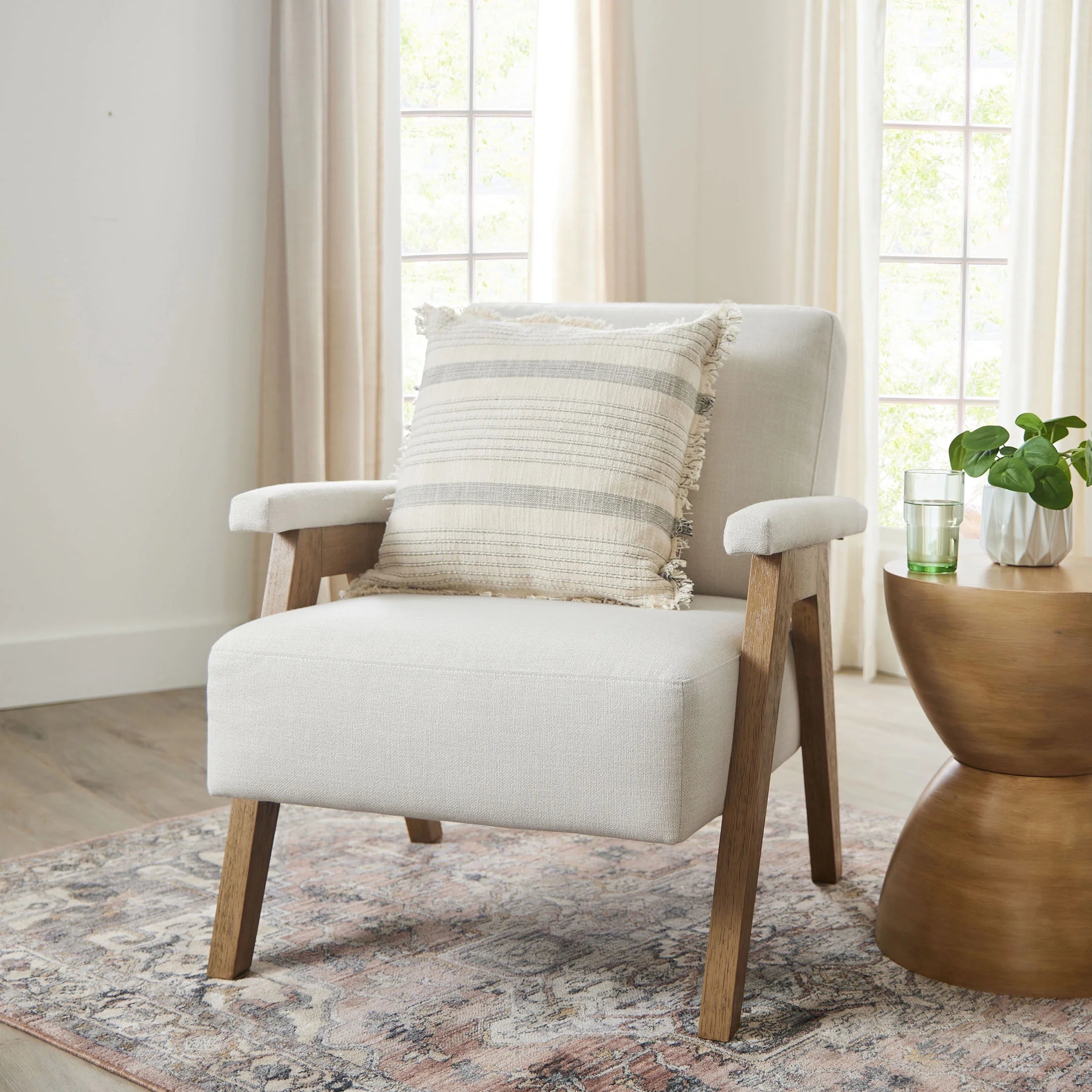 Stylish Cream Ezra Accent Chair for Your Living Room