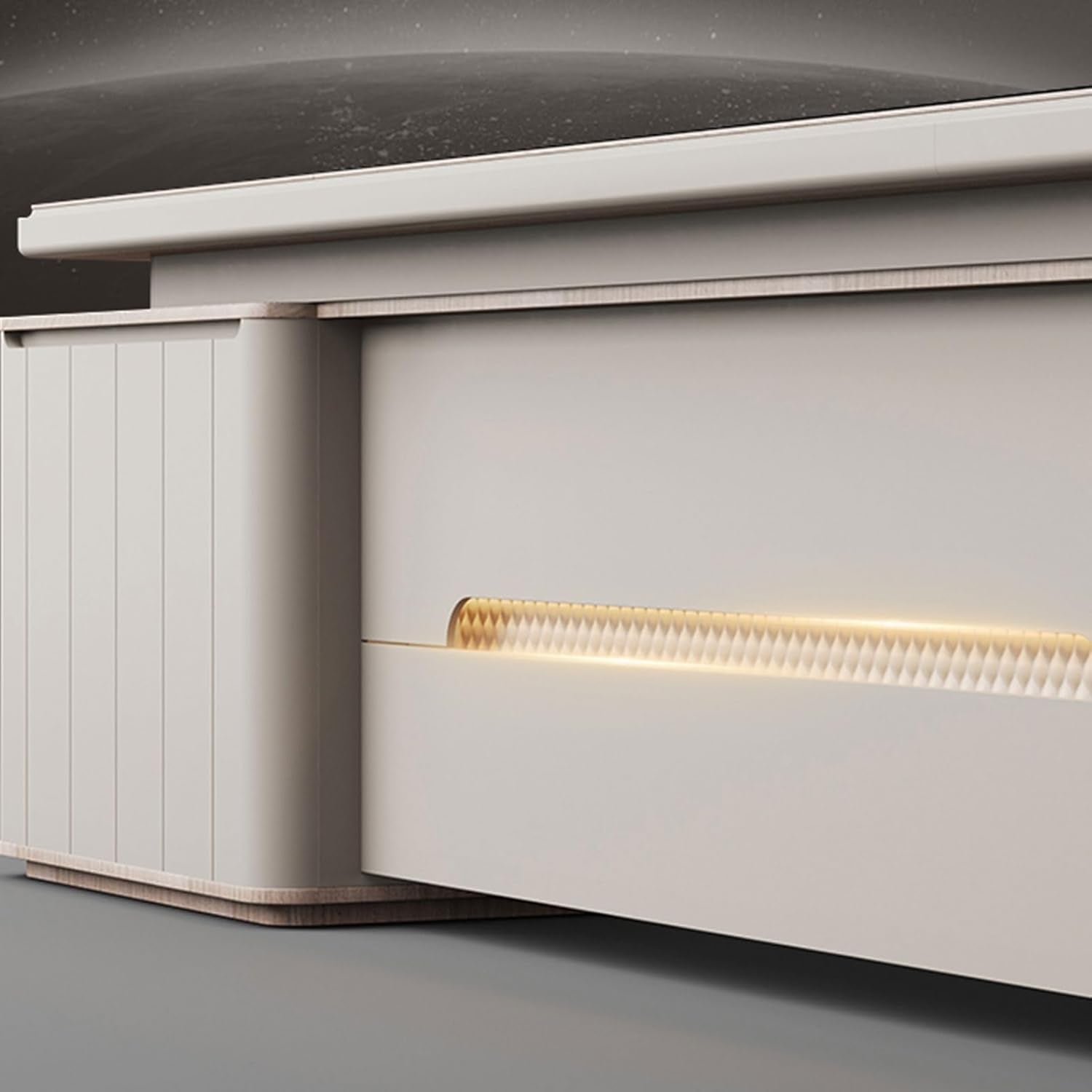Stylish L-Shaped Executive Office Desk with Storage Cabinet and File Drawers – Perfect Workstation for Home Office