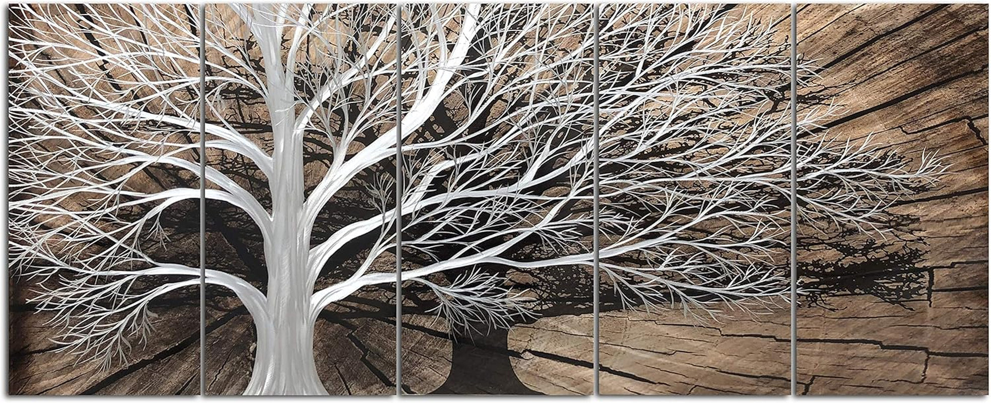 Tree of Life Metal Wall Art Set - Artisan 3D Aluminum Sculpture for Home Decor, Ideal Accent for Living Room, Bedroom, or Office