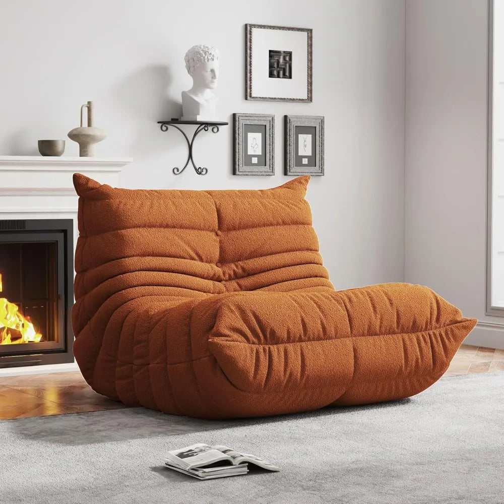Cozy Adult Bean Bag Chair - Memory Foam Floor Sofa with Soft Teddy Material for Ultimate Comfort and Relaxation