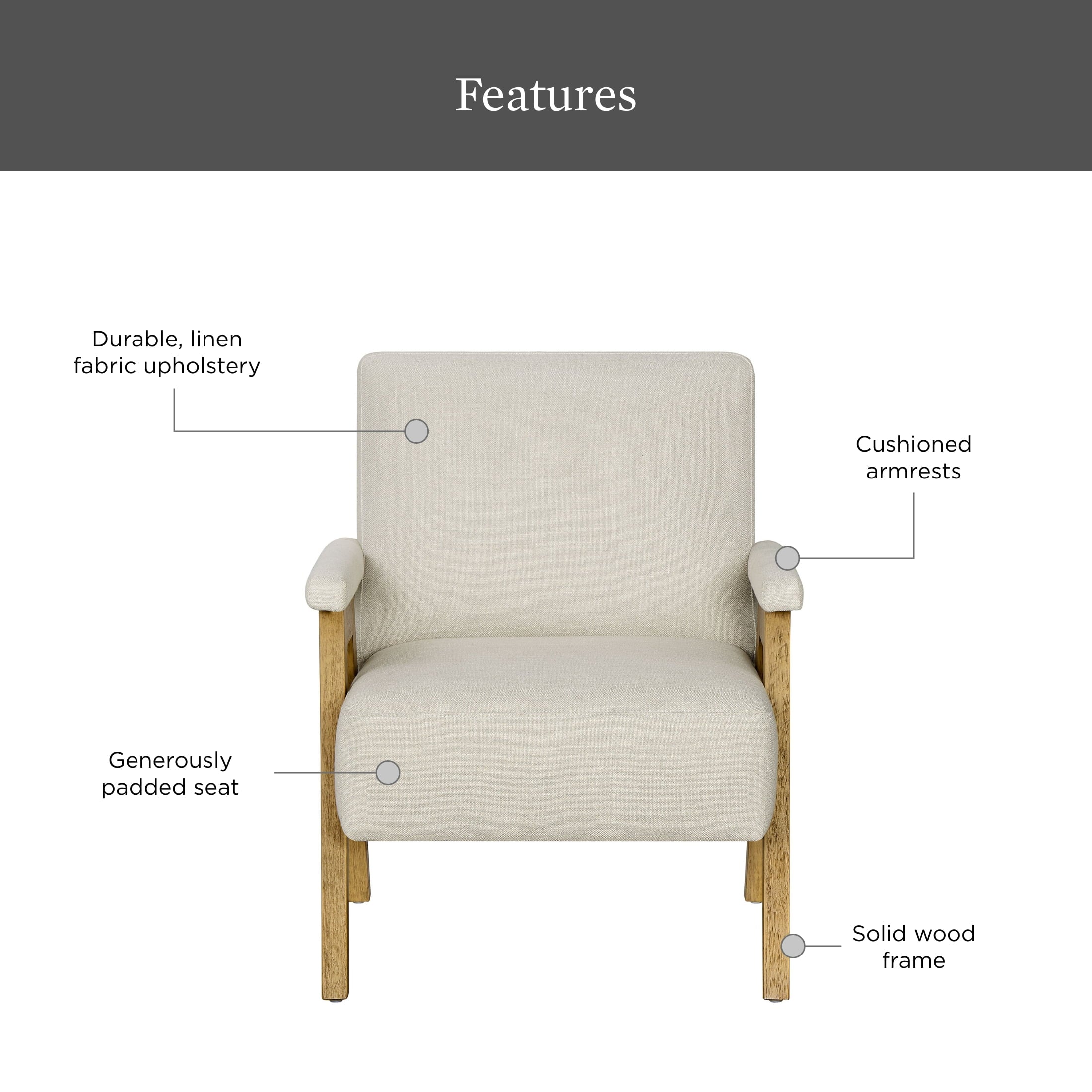 Stylish Cream Ezra Accent Chair for Your Living Room