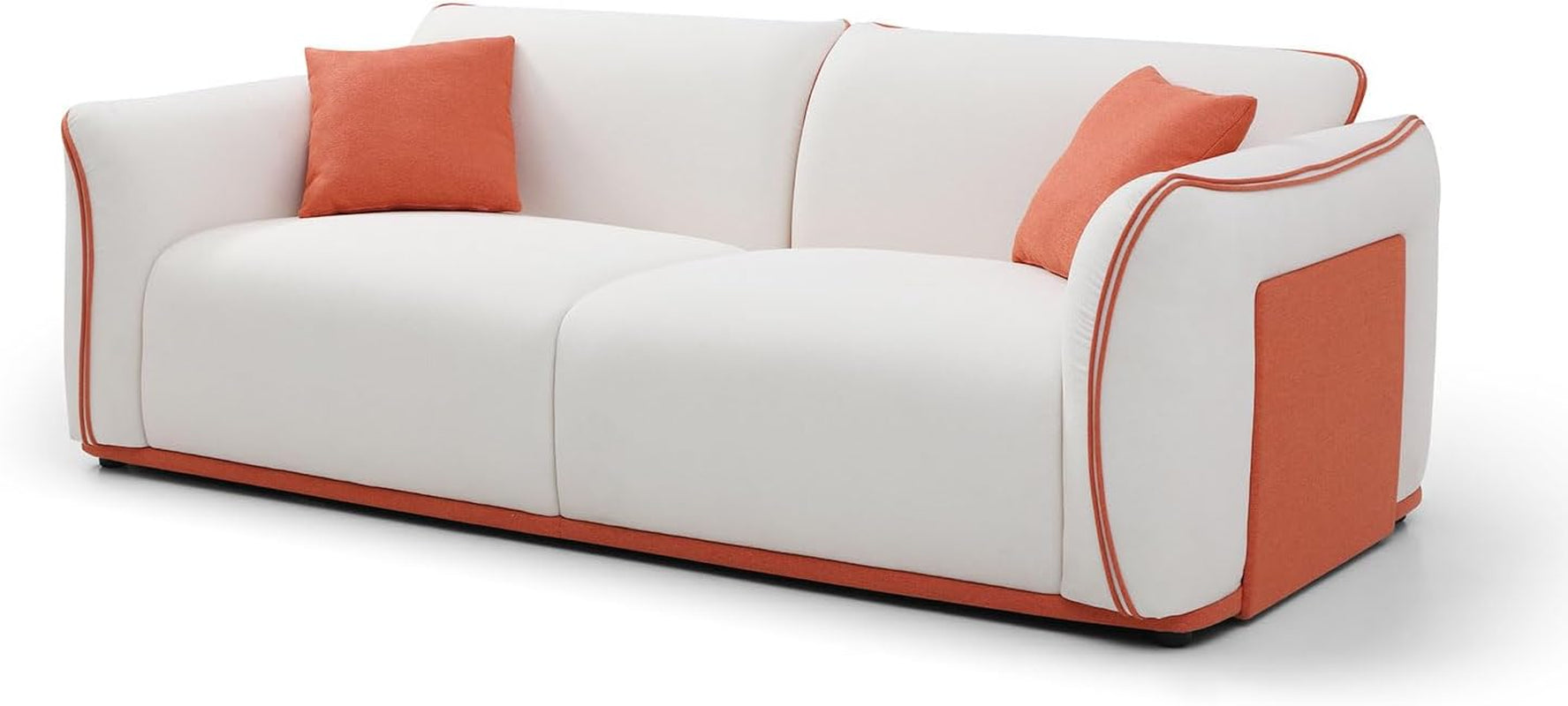 Chic Mid-Century Beige Sofa - Stylish Upholstered Couch for Small Spaces and Modern Living Rooms