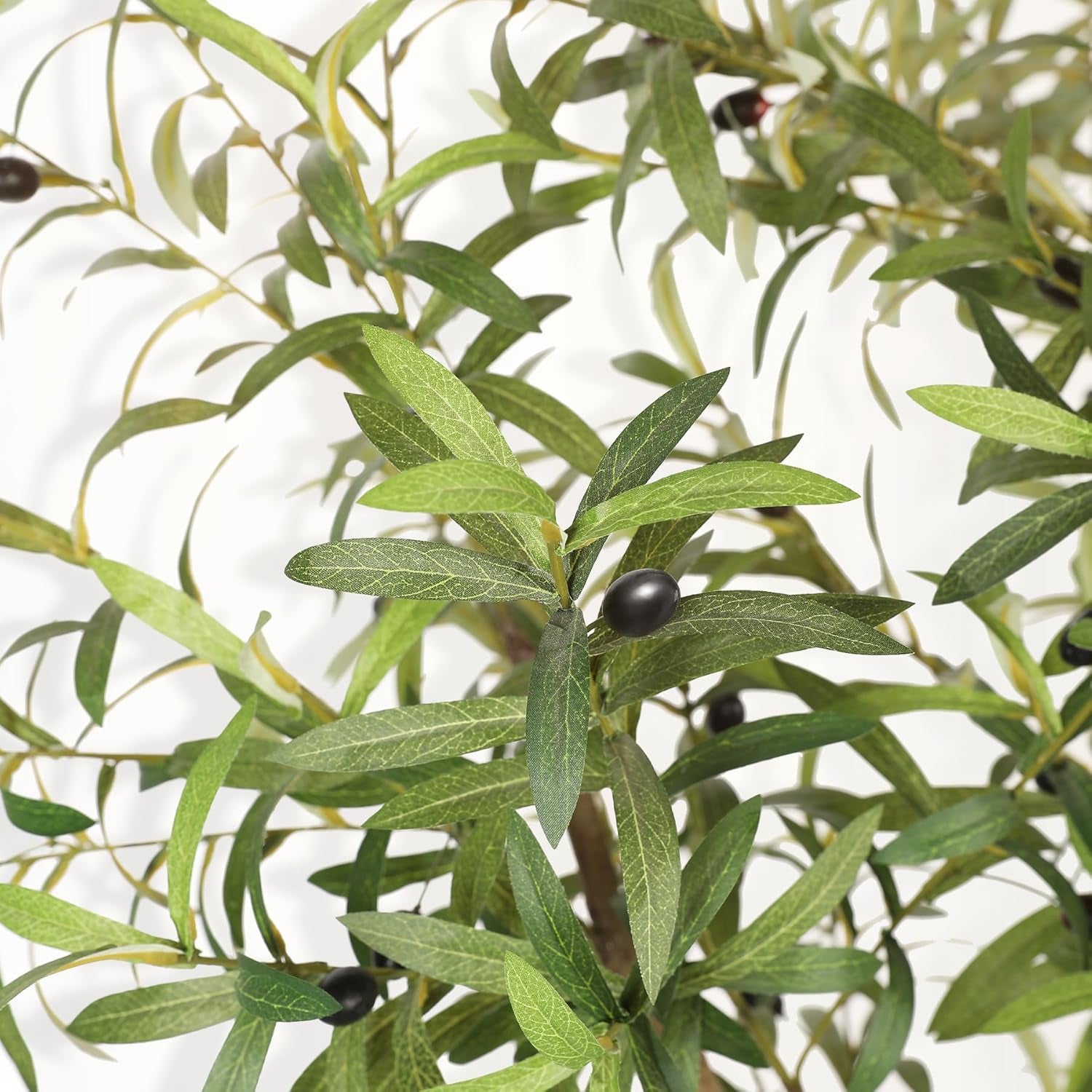 Stunning 9 Feet Artificial Olive Tree - Lifelike Faux Olive Tree with Natural Wood Trunk & Realistic Fruits for Elegant Home Decor