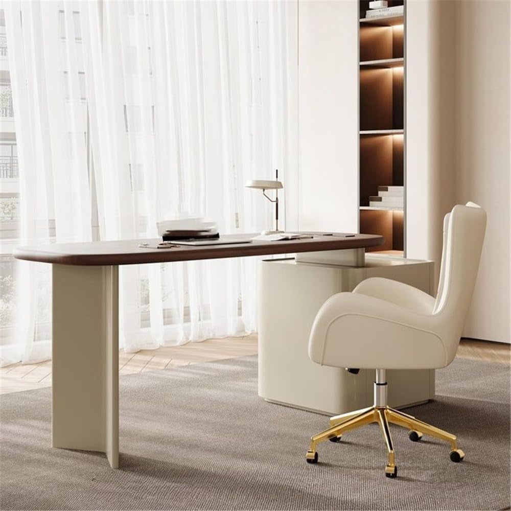 Stylish L-Shape Executive Desk with 3 Drawers - Modern Brown/Beige Writing Table for Home Office & Study - 79" L x 23.5" W x 29.5" H (Right)