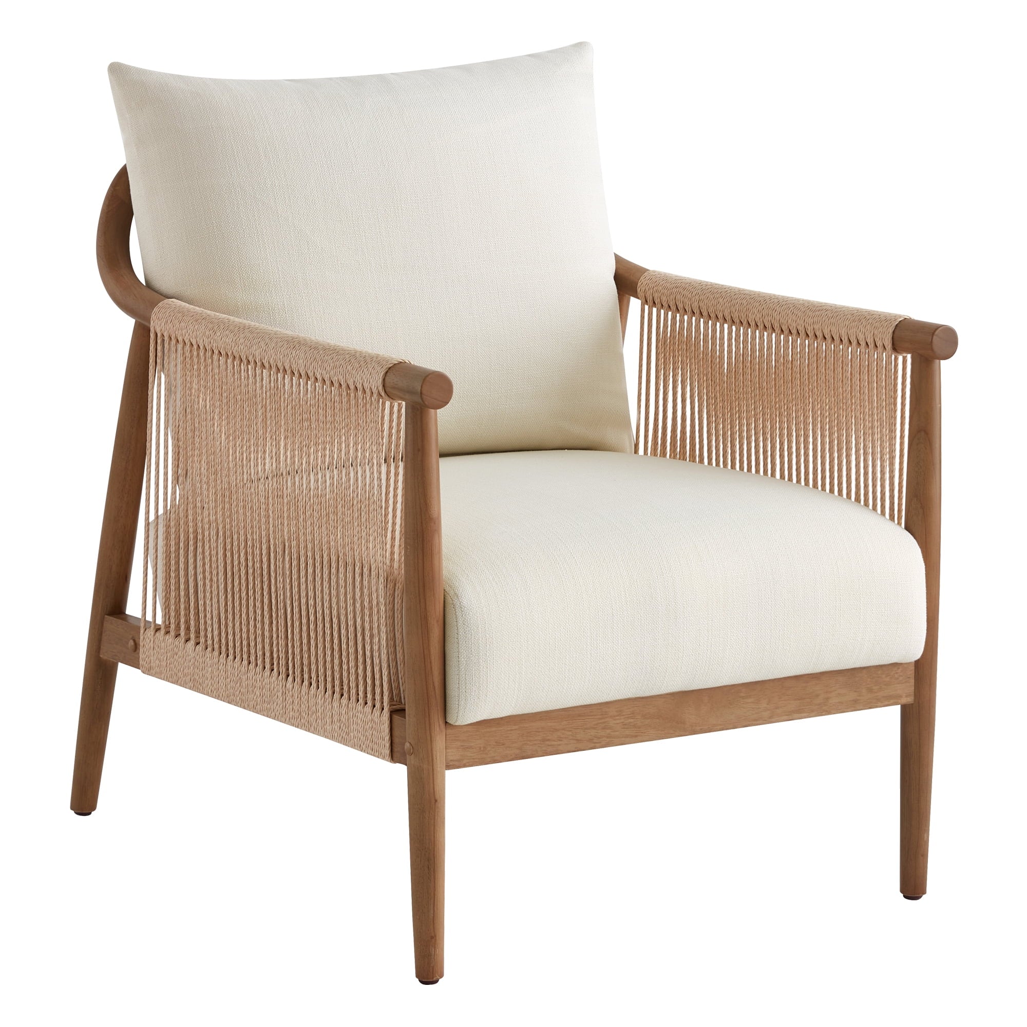 Stylish Cream Braid Armchair for a Chic Living Room Makeover