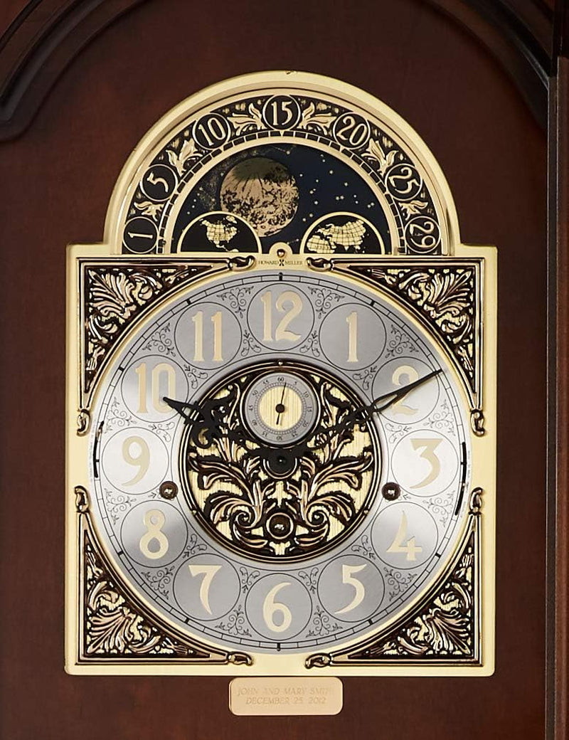Elegant Edinburg Floor Clock with Wood Finish, Swan Neck Pediment & Golden Pendulum - Perfect for Home and Office Decor