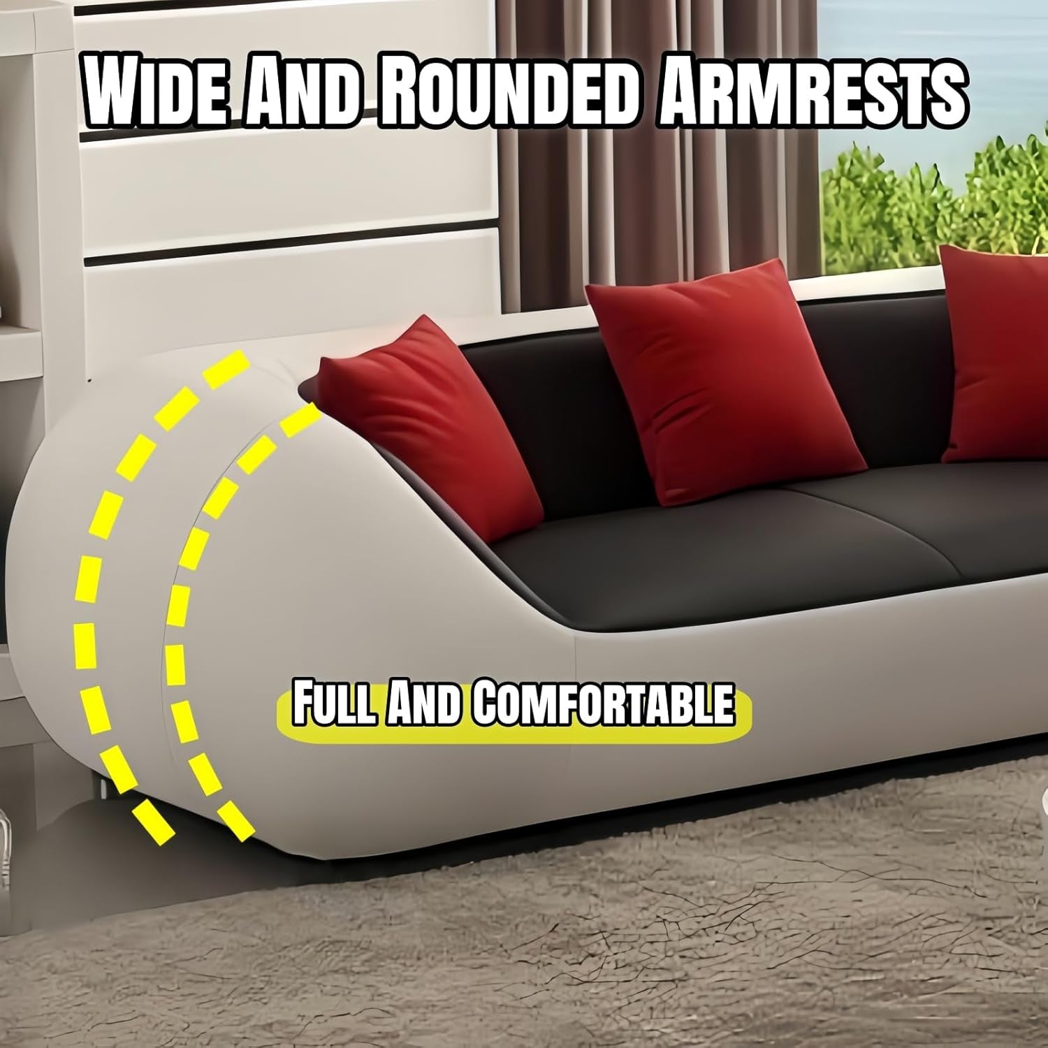 Elegant Modern Luxury Couch Set - Complete Sectional Sofa with Solid Wood Frame, Coffee Table, and 3 Chairs for Home, Office, and Lounge (82")