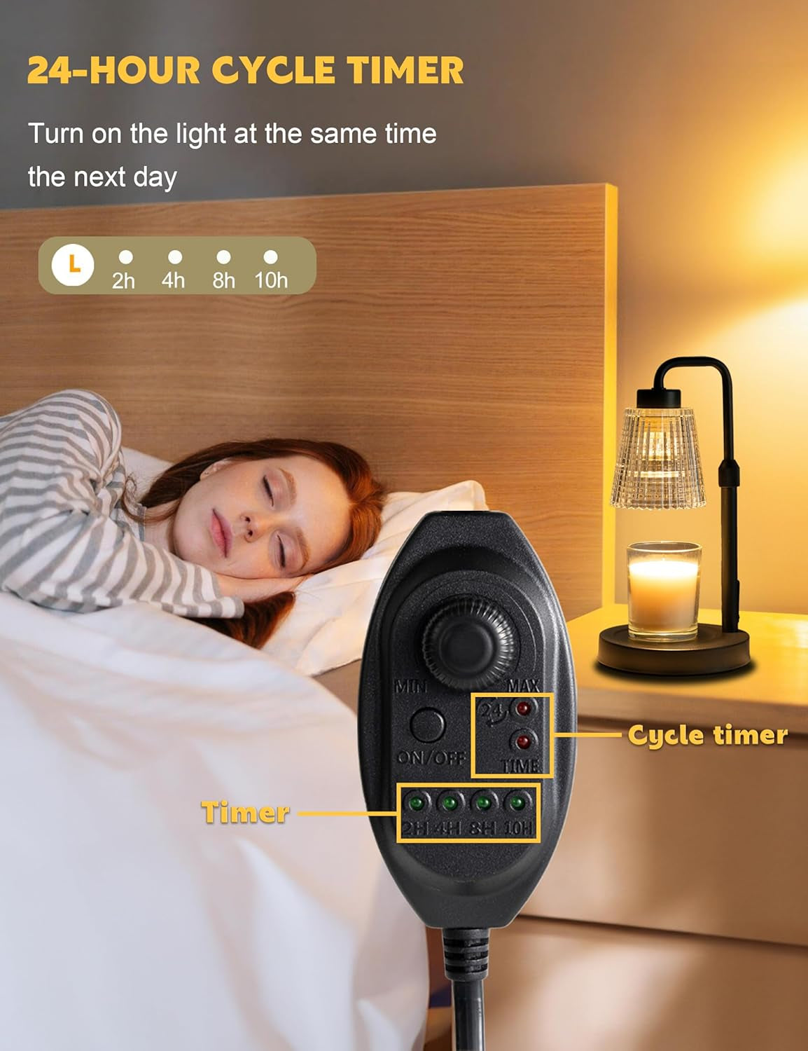 Dimmable Candle Warmer Lamp with Timer - Perfect Birthday & Housewarming Gift for Women & Moms - Includes 2 Bulbs for Jar Candles & Wax Melts