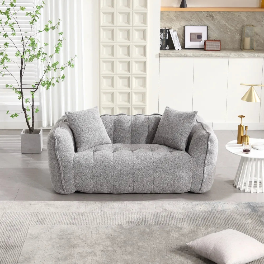 Ultimate Comfort Soft Beanbag Chair for Two - Perfect Square Recliner Sofa for Gaming and Reading with High Resilience Foam Core