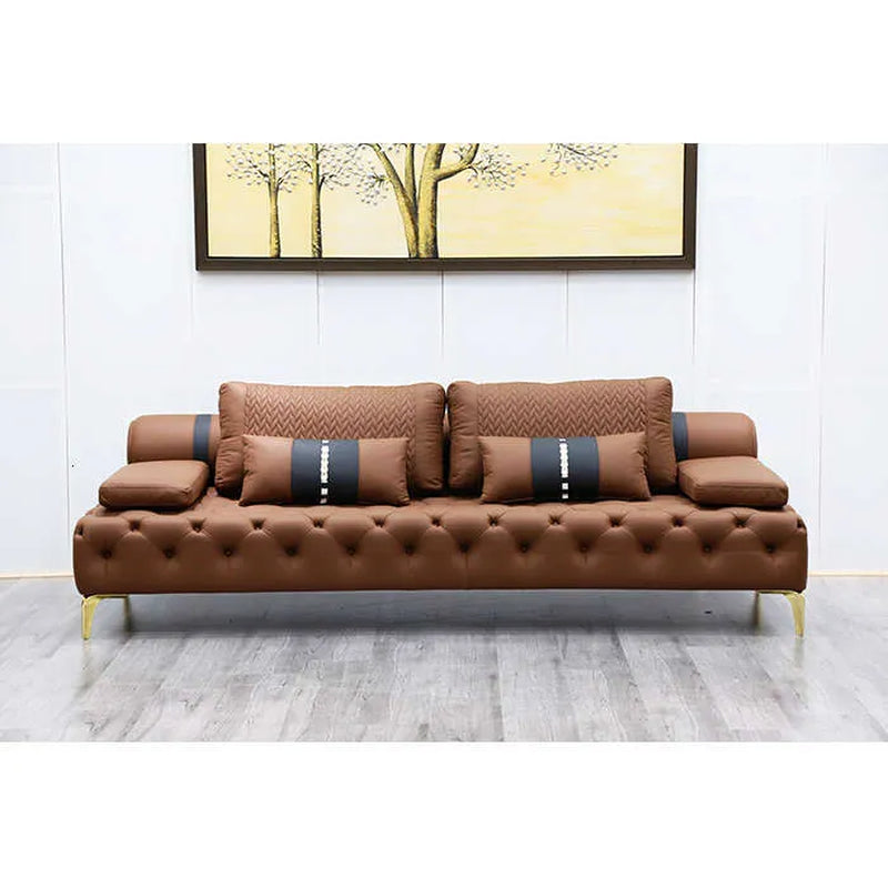 Elegant Villa Italian Style Eather Sofa - Customizable Living Room Furniture; Consult Customer Service for Tailored Options!
