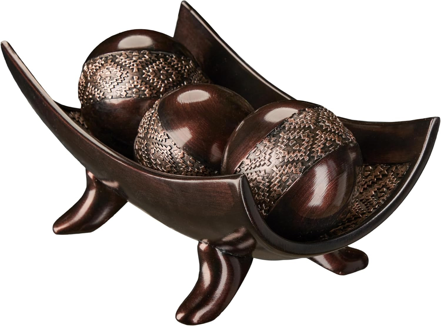 Dublin Brown 3-Inch Decorative Spheres - Set of 3 - Ideal for Bowls, Vases, and Home Decor Accents