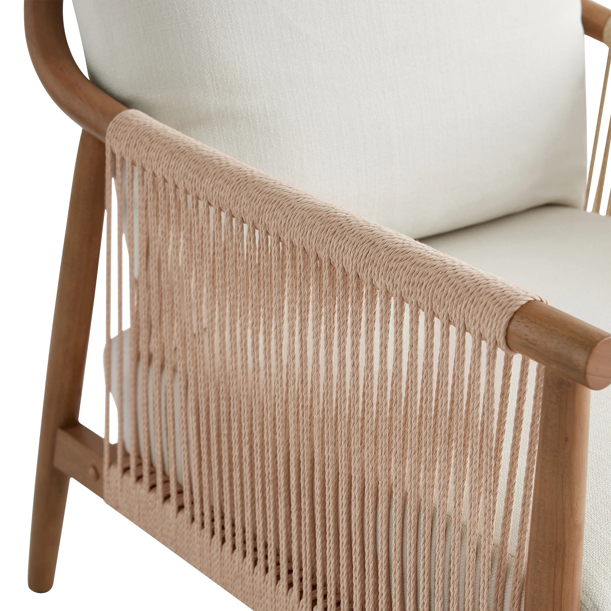 Stylish Cream Braid Armchair for a Chic Living Room Makeover