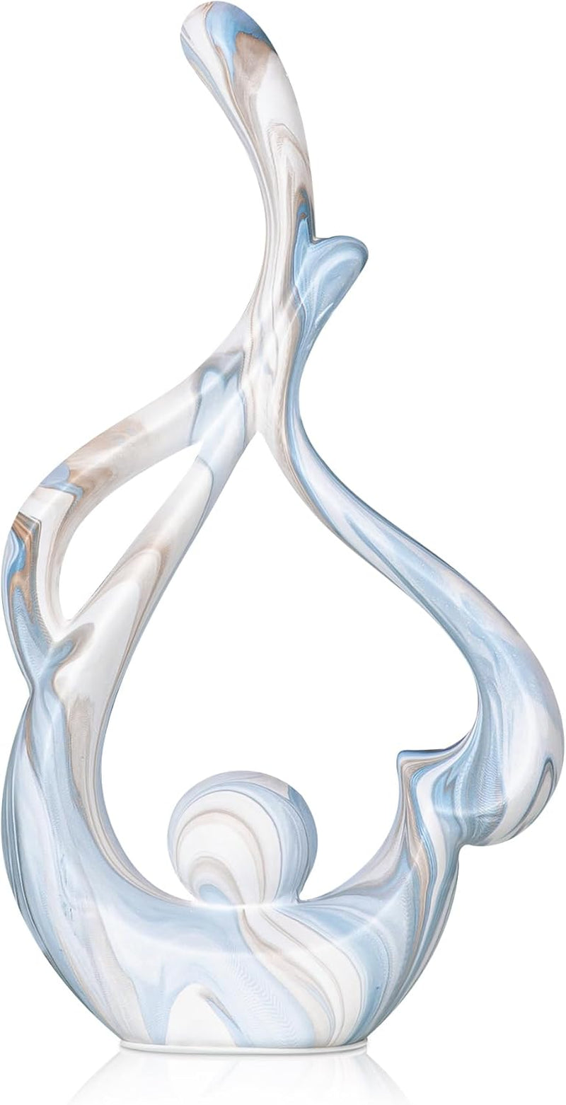 Elegant Blue Ceramic Table Decor - Abstract Sculptures for Living Room, Dining Room, and Office Centerpieces