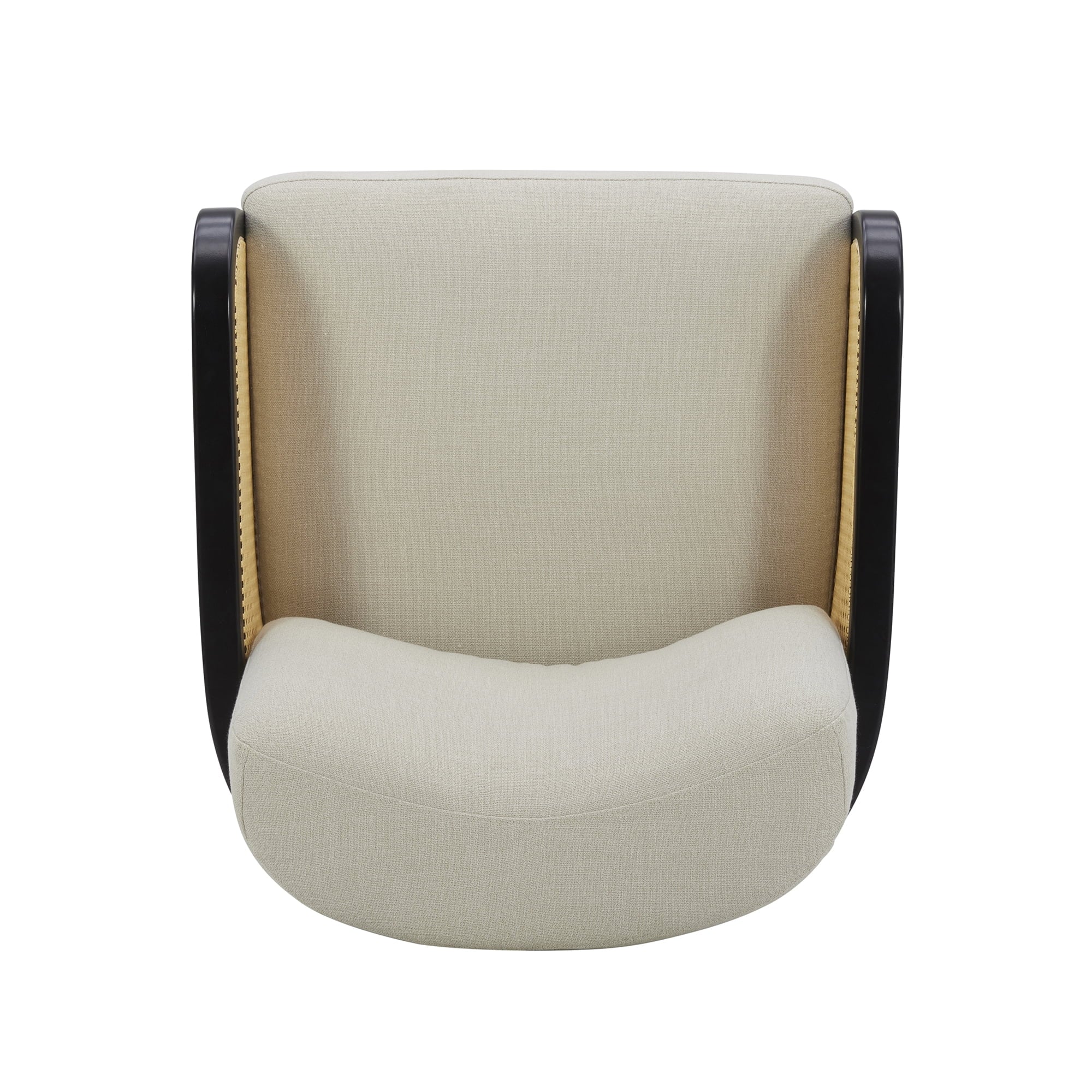 Elegant Charcoal Swivel Accent Chair - Springwood Cane Design