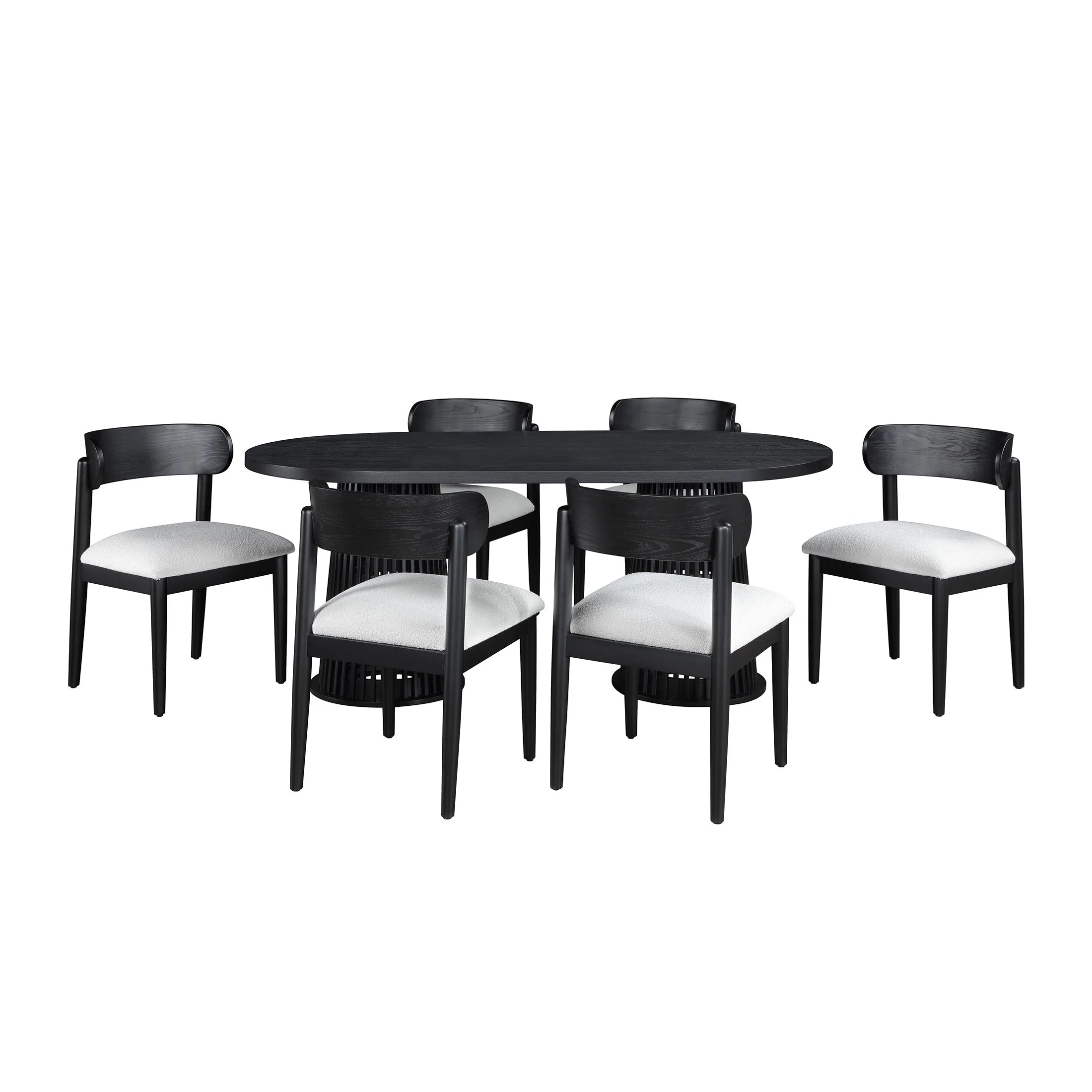 Drew Rich Black Oval Dining Table - Stylish Elegance for Your Dining Space