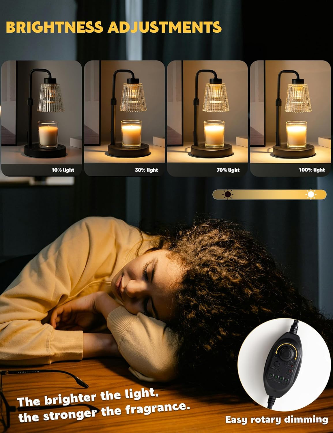 Dimmable Candle Warmer Lamp with Timer - Perfect Birthday & Housewarming Gift for Women & Moms - Includes 2 Bulbs for Jar Candles & Wax Melts