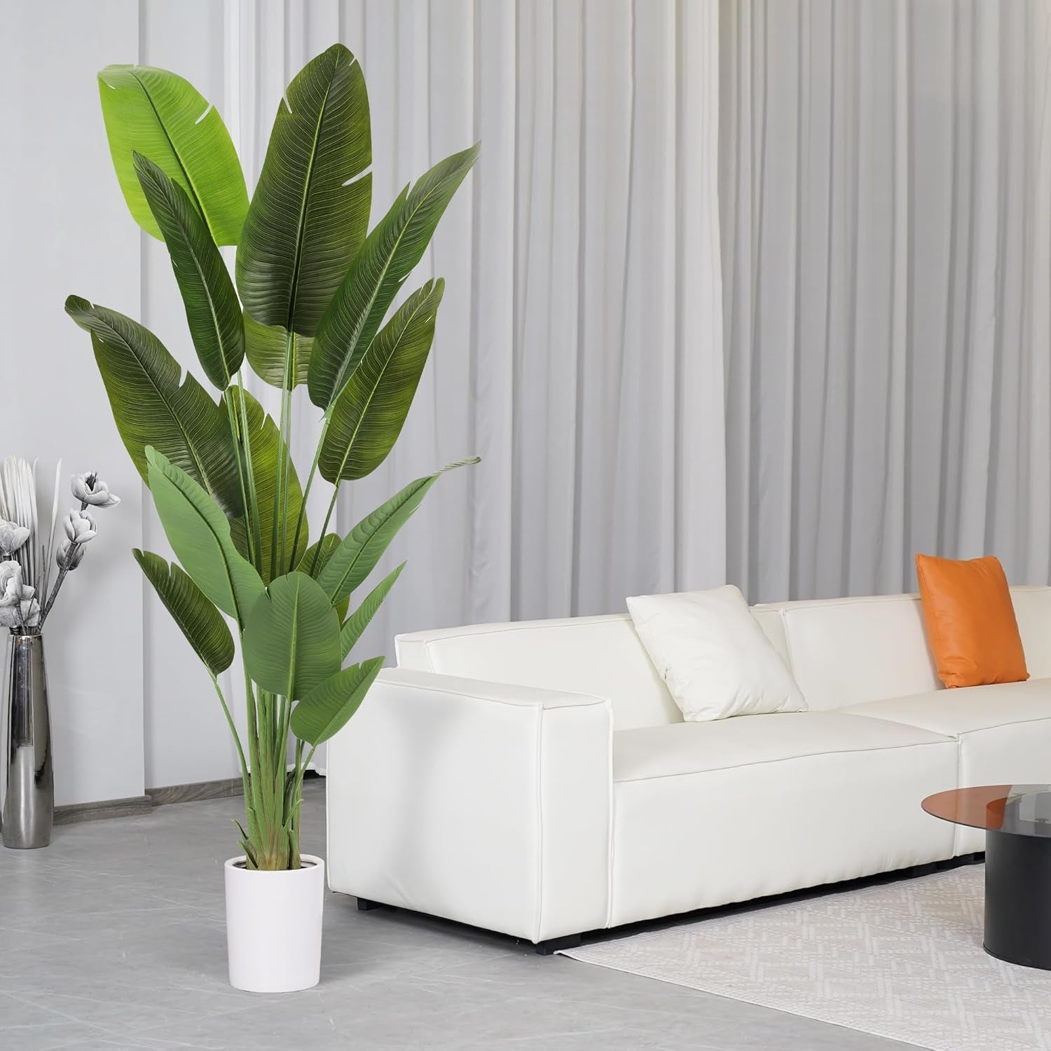 Stunning 7.2Ft Silk Bird of Paradise - 2 Pack of Lifelike Indoor Faux Greenery for Home, Living Room, Bedroom & Office Decor
