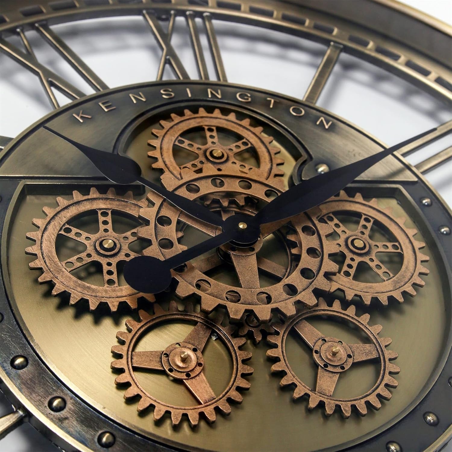 Oversized 28 Inch Gold Moving Gear Wall Clock - Modern Farmhouse Decor & Perfect Housewarming Gift!